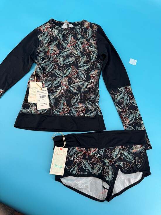 Maaji Other - Maaji Black Panther Long Sleeve Rashguard Swim Top and Shorts Set Size S